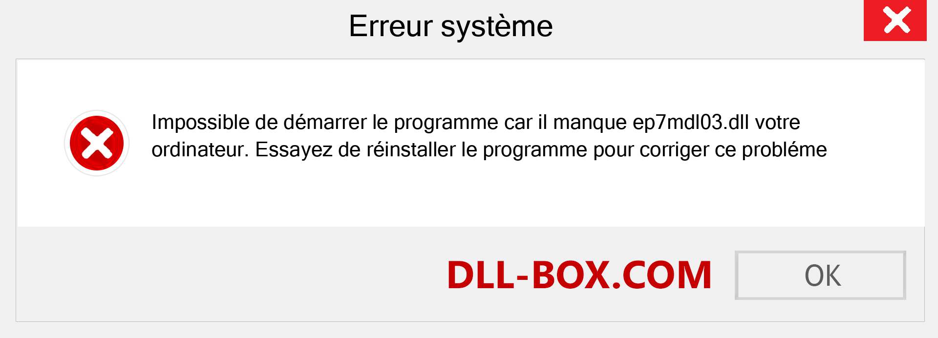 Le fichier ep7mdl03.dll est manquant ?. Télécharger pour Windows 7, 8, 10 - Correction de l'erreur manquante ep7mdl03 dll sur Windows, photos, images